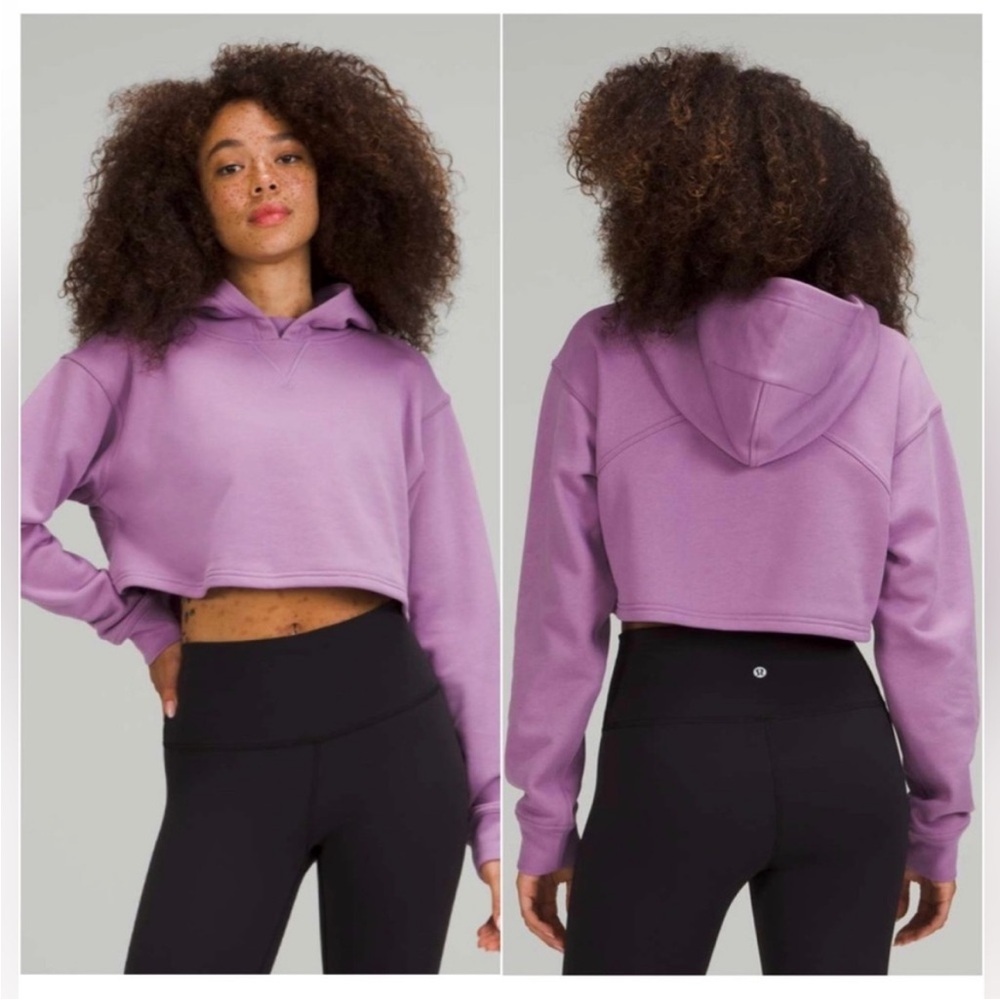 Lululemon All Yours Crop top hoodie. Purple wisteria . Size 4